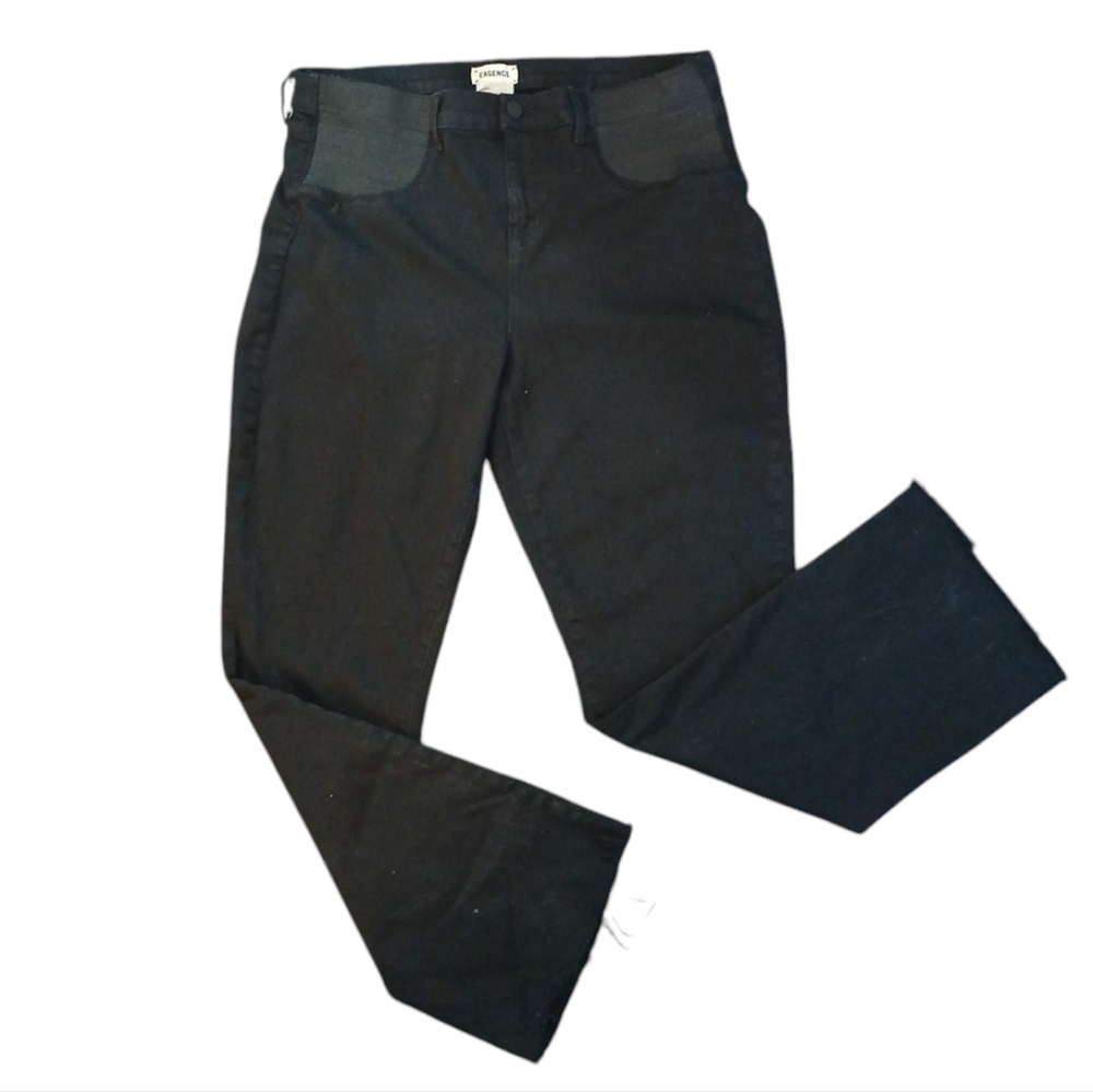 L’agence Sada Black Distressed Plus Size Stretch7 Jeans sixe 34-36